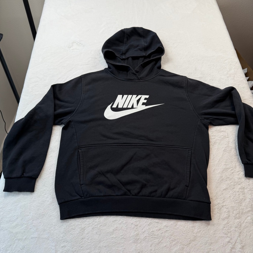 Nike Hoodie‎ Mens XL Black Good Fleece Futura Logo Pullover Sportswear